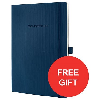 Sigel Concept Notebook / A4 / Softcover / 194 Pages / Blue / Offer Includes FREE Desk Pad