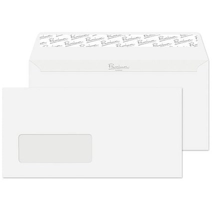Blake Premium DL Envelopes / Window / Wove / High White / Peel & Seal / 120gsm / Pack of 500 / 3 packs for the price of 2