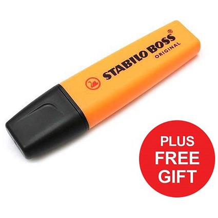Stabilo Boss Highlighters / Orange / Pack of 10 / FREE Highlighters