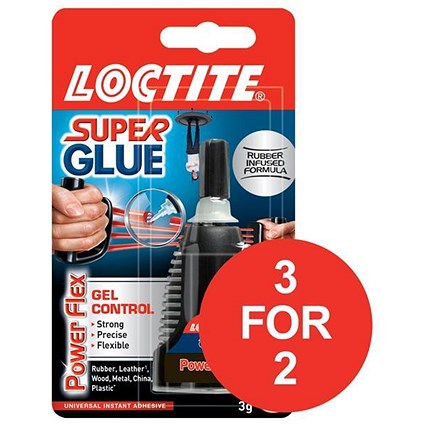 Loctite Super Glue / Power Flex Gel Control / 3g / 3 for the price of 2