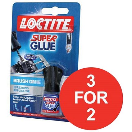 Loctite Super Glue / Easy Brush-in / Anti-spill safety Bottle / 5g / 3 for the price of 2