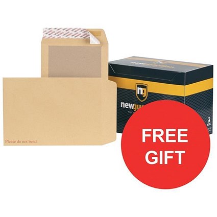 New Guardian C4 Heavyweight Board-backed Envelopes / Peel & Seal / Manilla / Pack of 125 / FREE Hand Wash Set