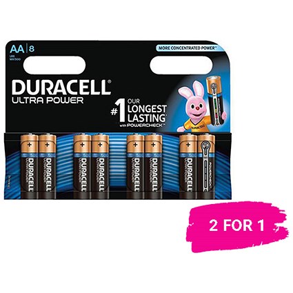 Duracell Ultra Power MX1500 Battery / 1.5V / AA / Pack of 8 / Buy 1 get 1 free