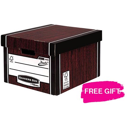 Fellowes Premium 725 Classic Bankers Box / Woodgrain / Pack of 12 x 2 / FREE Lever Arch Files
