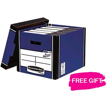 Fellowes Premium 726 Tall Bankers Box / Blue & White / Pack of 12 x 2 / FREE Lever Arch Files
