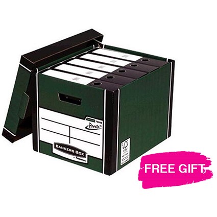 Fellowes Premium 726 Tall Bankers Box / Green & White / Pack of 12 x 2 / FREE Lever Arch Files