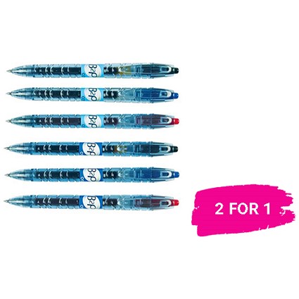 Pilot Begreen B2P Recycled Rollerball Pen / Retractable / 0.7mm Tip / 0.39mm Line / Black / Pack of 10 / Buy 1 Pack Get 1 Free