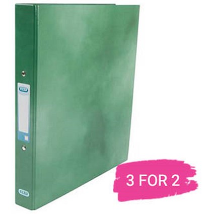 Elba A4 Ring Binder, 2 O-Ring, 25mm Capacity, Metallic Green, Buy 2 Get 1 Free