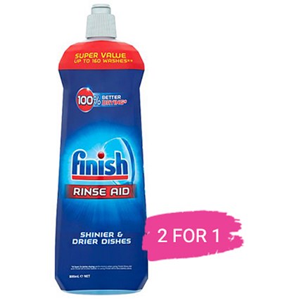Finish Dishwasher Rinse Aid, 800ml, Buy 1 Get 1 Free