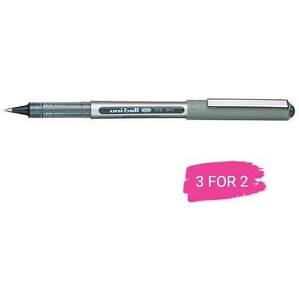 Uni-ball Eye UB157 Rollerball Pen, 0.7mm Tip, 0.5mm Line, Black, Pack of 12, Buy 2 Packs Get 1 Free