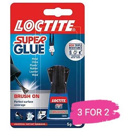 Loctite Brush-on Super Glue, Anti-spill safety Bottle, 5g, Buy 2 Bottles Get 1 Free