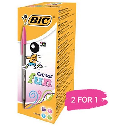 Bic Cristal Large Fashion Ball Pen, Smoked Barrel, Assorted Colours, Pack of 20, Buy 1 Pack Get 1 Free