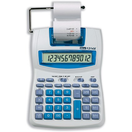 Ibico Calculator Printing 1214X 2 Colour Currency Tax Cost-Sell-Margin 12 Digit Ref IB410031