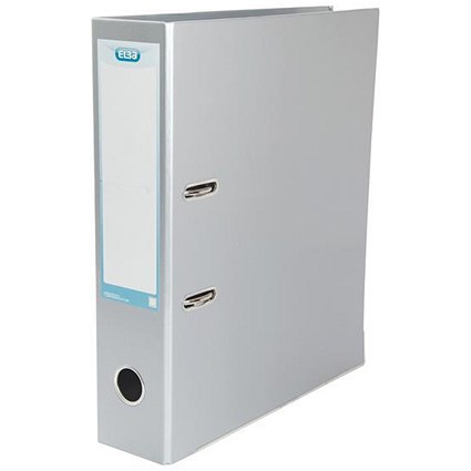 Elba A4 Lever Arch File, Laminated, Metallic Silver, Buy 1 Lever Arch File and Get a Free Pack of Elba Dividers