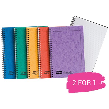 Europa Twinwire Notebook, A5, Sidebound, 120 Pages, Assortment A, Pack of 10, Buy 1 Pack Get 1 Pack Free
