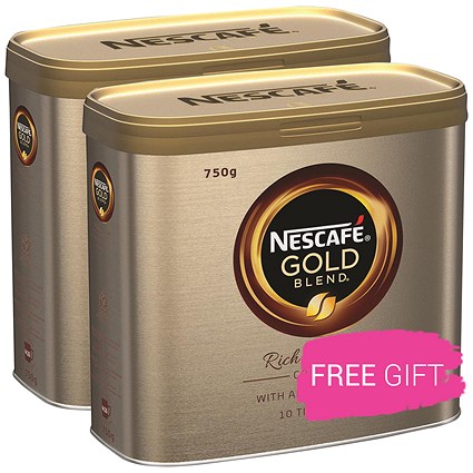 Nescafe Gold Blend Instant Coffee, 750g, Buy 2 Get a Free Quality Street Tin