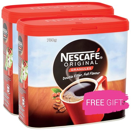 Nescafe Original Instant Coffee, 750g, Buy 2 Get a Free Quality Street Tin