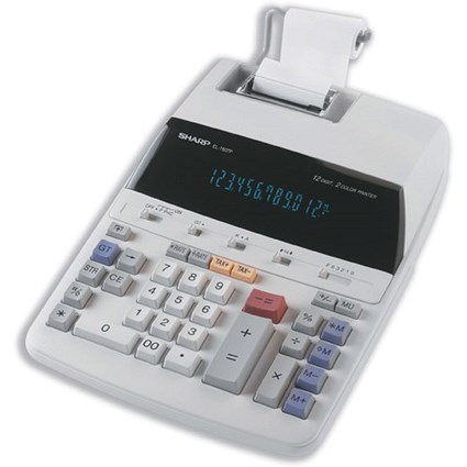 Sharp Calculator Printing Mains-power 12-Digit 3.0 Lines/sec 221x305x72mm Ref EL1607P