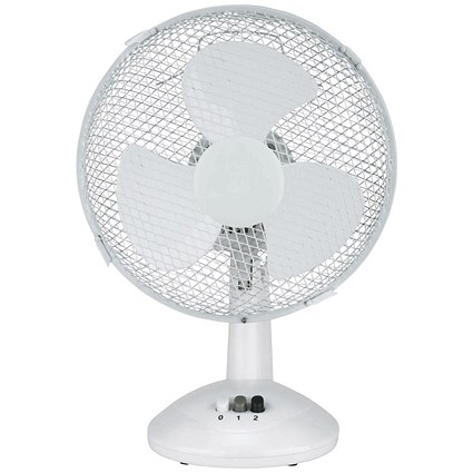 5 Star Desk Fan, Oscillating, 9 Inch, White