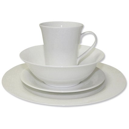5 Star Fine Bone China 16 Piece Dinner Set - White