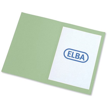 Elba Square Cut Folder Recycled Mediumweight 250gsm Foolscap Green Ref 100090210 [Pack 100]