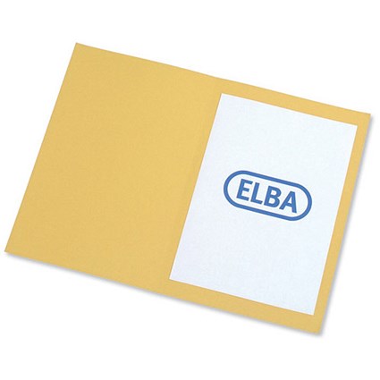 Elba Square Cut Folder Recycled Mediumweight 250gsm Foolscap Yellow Ref 100090213 [Pack 100]