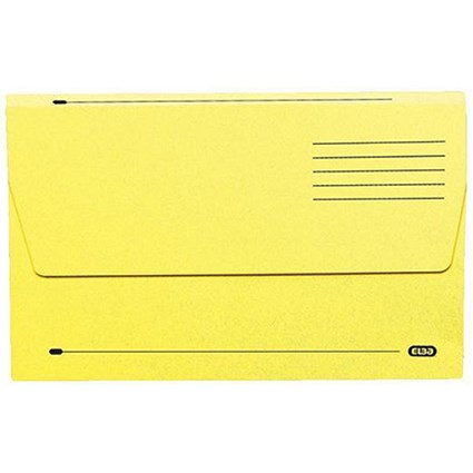 Elba Document Wallets Half Flap / 285gsm / Foolscap / Yellow / Pack of 50
