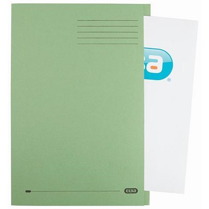 Elba A4 Square Cut Folders / 180gsm / Green / Pack of 100