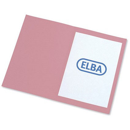 Elba Square Cut Folder Recycled Lightweight 180gsm A4 Pink Ref 100090206 [Pack 100]
