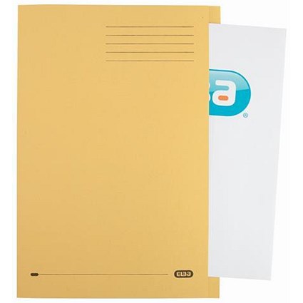Elba A4 Square Cut Folders / 180gsm / Yellow / Pack of 100