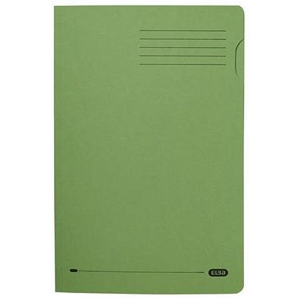 Elba Square Cut Folders / 290gsm / Foolscap / Green / Pack of 100