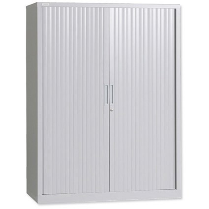 Triumph Everyday Side Opening Tambour Lockable Cupboard Steel W1000xD475xH1080mm Grey