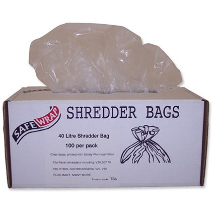 Robinson Young Safewrap Shredder Bags 40 Litre Ref RY0470 [Pack 100]