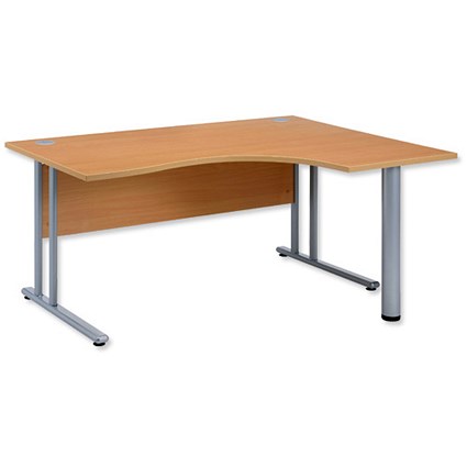 Sonix Style Cantilever Radial Desk Right Hand W1600xD1200xH725mm Beech
