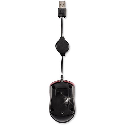 Hama Mouse Optical 3 Button Retractable Cord for Notebook Black