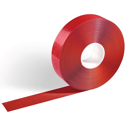 Durable Duraline Slip-Resistant Floor Marking Tape, 50mm x 30m, Red