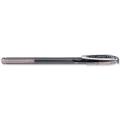 Zebra RX Rollerball Gel Ink Stick Pen / Medium / Black / Pack of 12