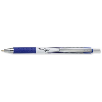 Zebra Z-Grip Medium Flight Ball Pen / Blue / Pack of 12