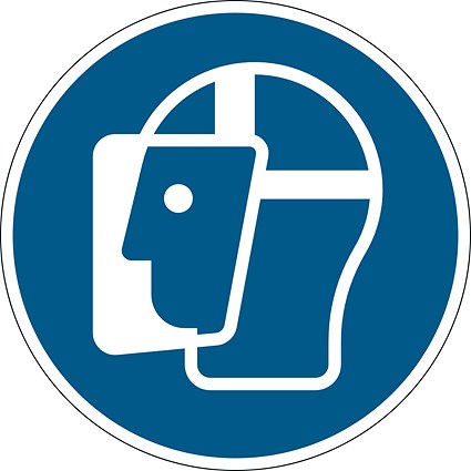 Durable Removable 'Use Protective Face Visor' Floor Sticker, 430mm