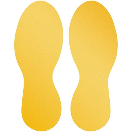 Durable Removable 'Foot' Floor Marking Shape, Pack of 5 Pairs