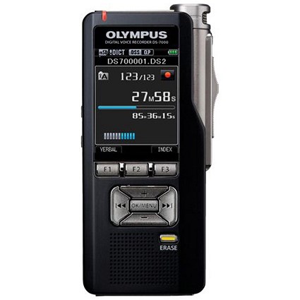 Olympus DS-7000 Professional Dictation System 2 inch LCD Rechargeable Device lock Black Ref V402110BE000