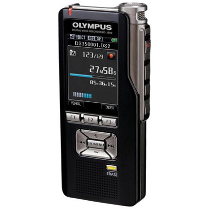 Olympus DS-3500 Professional Dictation System 2 inch LCD Rechargeable Device lock Black Ref V403110BE000