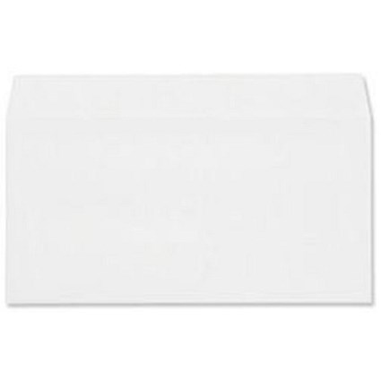 Plus Fabric Plain DL Wallet Envelopes / White / Peel & Seal / 110gsm / Pack of 25