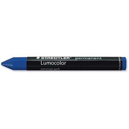 Staedtler 236 Lumocolor Omnigraph Marking Crayons Indelible Smudgeproof Blue [Pack 12]