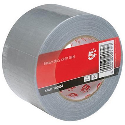 5 Star Heavy-duty Cloth Tape Roll / 75mmx50m / Silver