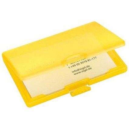 Sigel Coolori Business Card Case / Plastic / Clip Fastener / 71x101x13mm / Yellow