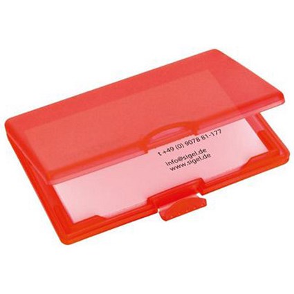 Sigel Coolori Business Card Case / Plastic / Clip Fastener / 71x101x13mm / Red