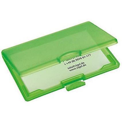 Sigel Coolori Business Card Case / Plastic / Clip Fastener / 71x101x13mm / Green