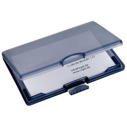Sigel Coolori Business Card Case / Plastic / Clip Fastener / 71x101x13mm / Grey