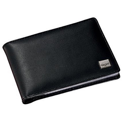 Sigel Torino Business Card Holder / Leather / 20 Clear Pockets / 75x110x16mm / Black